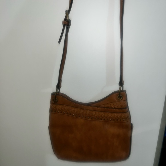 Handbags - Classic Brown Crossbody Shoulder Bag - Everyday Leather-Style Tote